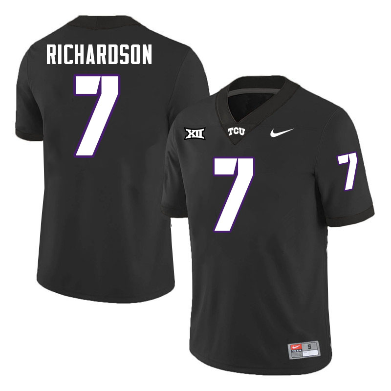 #7 JP Richardson TCU Jersey,Texas Christian University Horned Frogs Football Jersey-Black